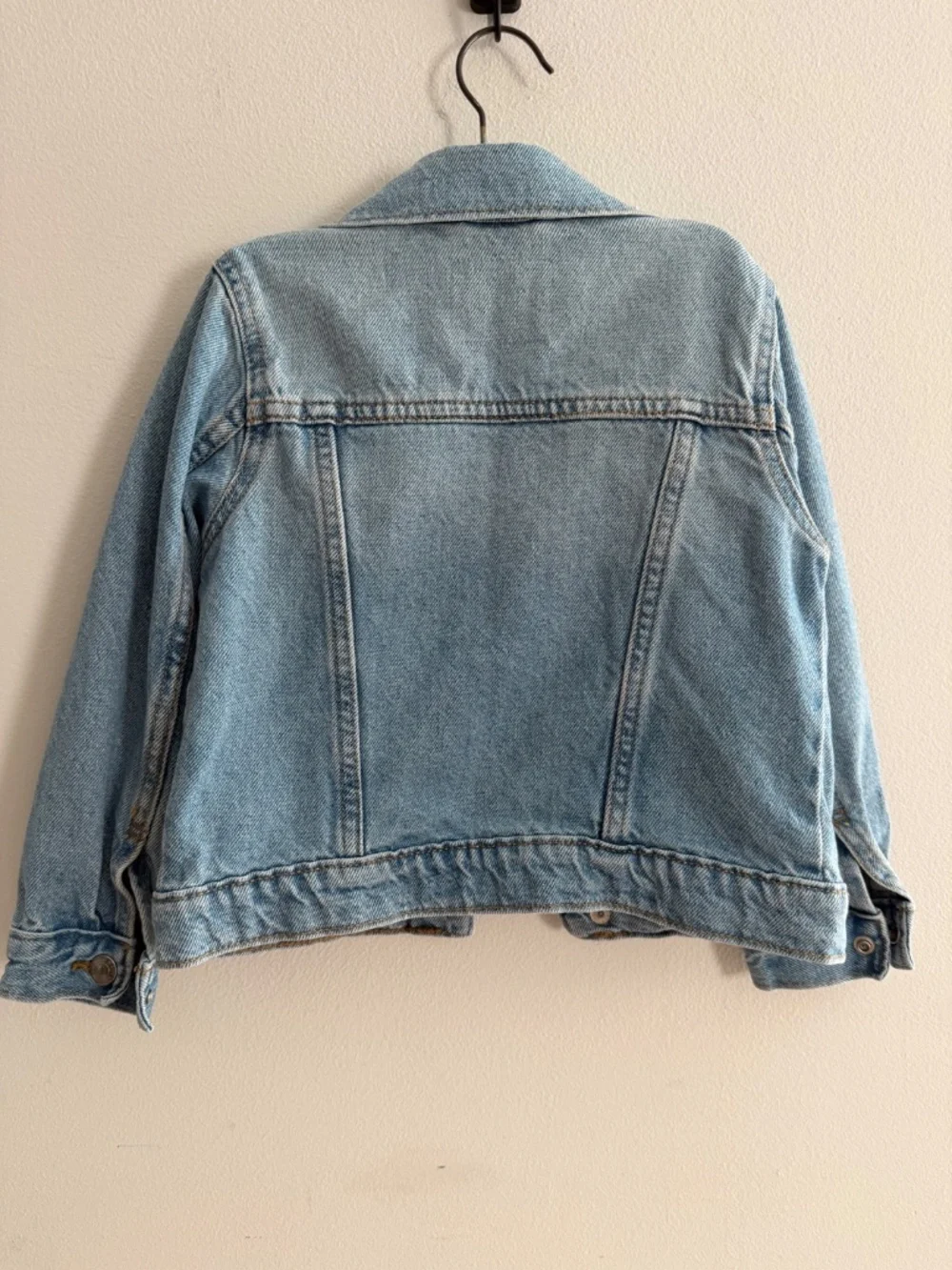 Old Navy 5T Denim Trucker Jacket Lt Wash Jean Distressed Cotton Grunge Western